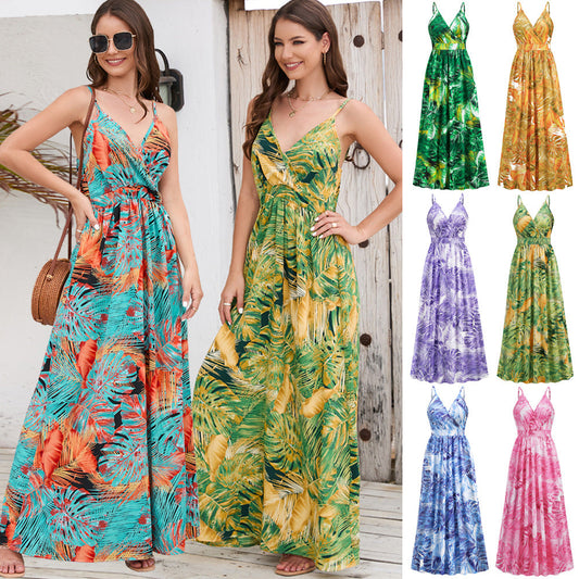 21Flowers Long Dress Summer Swing Holiday Beach Dress