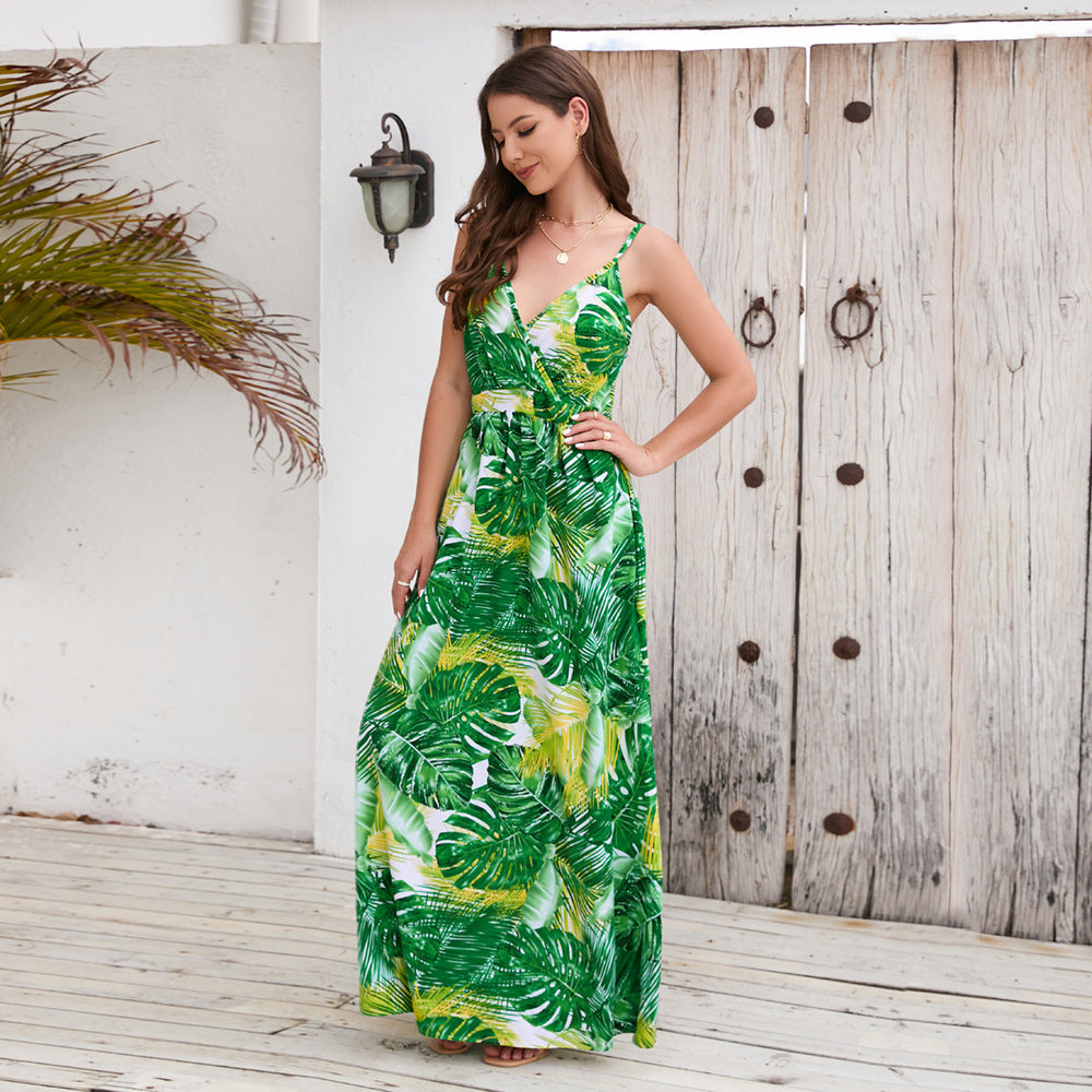 1Flowers Robe longue d'été Swing Robe de plage de vacances